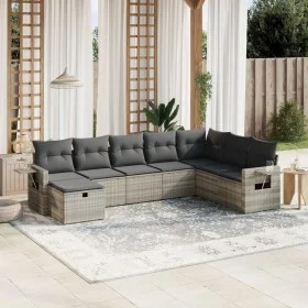 Gartensofagarnitur 8-teilig mit grauen Polstern aus synthetischem Rattan von , Gartensets - Ref: Foro24-3263898, Preis: 543,0...