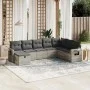 Garden sofa set 8 pieces and gray synthetic rattan cushions by , Garden sets - Ref: Foro24-3263898, Price: 543,00 €, Discount: %