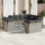 Gartensofagarnitur 11-teilig mit grauen Polstern aus synthetischem Rattan von , Gartensets - Ref: Foro24-3218512, Preis: 873,...