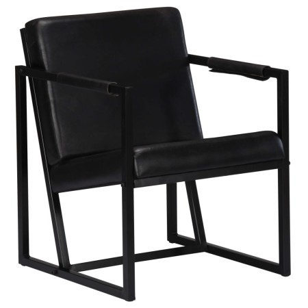 Black genuine leather armchair by , Armchairs - Ref: Foro24-247801, Price: 198,33 €, Discount: %
