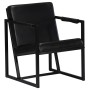 Black genuine leather armchair by , Armchairs - Ref: Foro24-247801, Price: 198,33 €, Discount: %