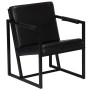Black genuine leather armchair by , Armchairs - Ref: Foro24-247801, Price: 198,33 €, Discount: %