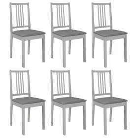 Solid wood dining chairs with gray cushions, 6 units by , dining chairs - Ref: Foro24-276407, Price: 341,93 €, Discount: %