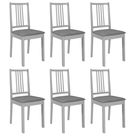 Solid wood dining chairs with gray cushions, 6 units by , dining chairs - Ref: Foro24-276407, Price: 341,93 €, Discount: %