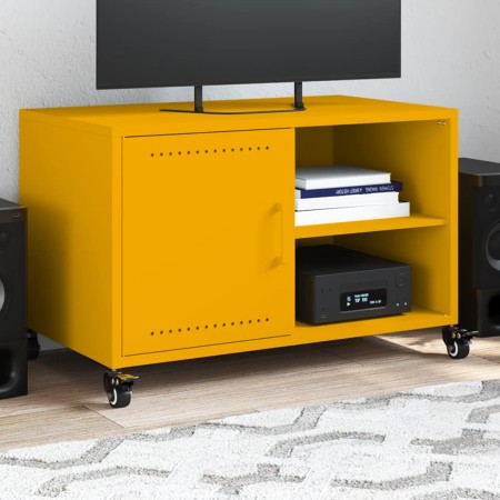 Mueble de TV acero amarillo mostaza 68x39x43,5 cm von , TV-Möbel - Ref: Foro24-846671, Preis: 56,04 €, Rabatt: %