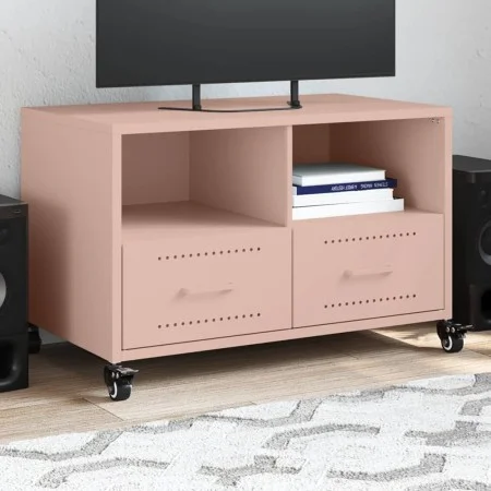 TV-Möbel aus kaltgewalztem Stahl in Rosa, 68x39x43,5 cm. von , TV-Möbel - Ref: Foro24-846699, Preis: 67,32 €, Rabatt: %