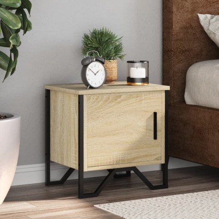 Bedside table made of plywood in oak color, measuring 40x30x40 cm. by , Nightstands - Ref: Foro24-848516, Price: 34,19 €, Dis...