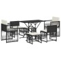 Set de comedor de jardín 7 pzas y cojines ratán sintético negro de , Conjuntos de jardín - Ref: Foro24-369009, Precio: 303,86...