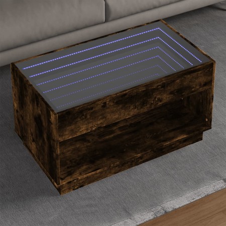 Coffee table with Infinity LED smoked oak 90x50x50 cm by , Coffee table - Ref: Foro24-847669, Price: 119,26 €, Discount: %