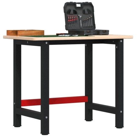 Banco de trabajo rectangular madera maciza roble 100x60x81,5 cm de , Mesas de trabajo - Ref: Foro24-3309656, Precio: 170,21 €...