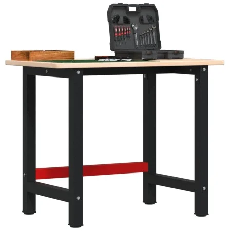 Rectangular solid oak workbench 100x60x81.5 cm by , Work tables - Ref: Foro24-3309656, Price: 161,66 €, Discount: %