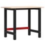Rectangular solid oak workbench 100x60x81.5 cm by , Work tables - Ref: Foro24-3309656, Price: 168,38 €, Discount: %