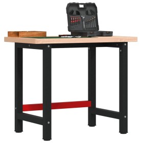 Banco de trabajo madera maciza haya rectangular 100x60x83 cm de , Mesas de trabajo - Ref: Foro24-3309661, Precio: 202,02 €, D...