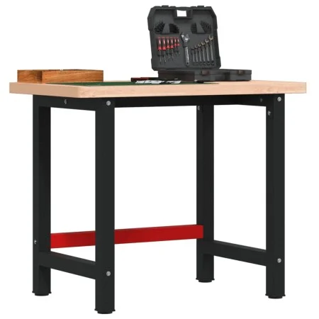 Solid beech wood rectangular workbench 100x60x83 cm by , Work tables - Ref: Foro24-3309661, Price: 207,58 €, Discount: %