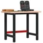 Solid beech wood rectangular workbench 100x60x83 cm by , Work tables - Ref: Foro24-3309661, Price: 207,58 €, Discount: %