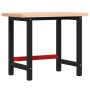 Solid beech wood rectangular workbench 100x60x83 cm by , Work tables - Ref: Foro24-3309661, Price: 202,02 €, Discount: %