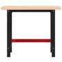 Solid beech wood rectangular workbench 100x60x83 cm by , Work tables - Ref: Foro24-3309661, Price: 202,02 €, Discount: %