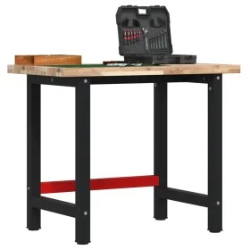 Solid acacia wood workbench, rectangular, 100x60x83 cm by , Work tables - Ref: Foro24-3309668, Price: 182,37 €, Discount: %