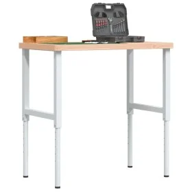Rectangular solid wood workbench 100x60x(73-99.5) cm by , Work tables - Ref: Foro24-3309705, Price: 176,81 €, Discount: %