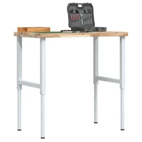 Rectangular solid wood workbench 100x60x(73-99.5) cm by , Work tables - Ref: Foro24-3309713, Price: 155,73 €, Discount: %