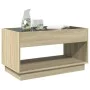 Mesa de centro con Infinity LED roble Sonoma 90x50x50 cm by , Coffee table - Ref: Foro24-847667, Price: 114,02 €, Discount: %