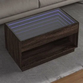 Mesa de centro con Infinity LED marrón roble 90x50x50 cm by , Coffee table - Ref: Foro24-847671, Price: 118,45 €, Discount: %