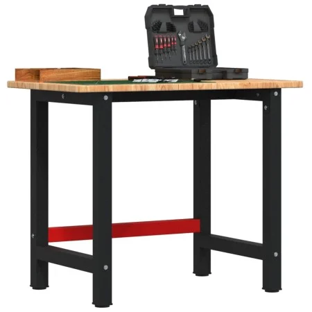 Banco de trabajo rectangular madera maciza roble 100x60x81,5 cm by , Work tables - Ref: Foro24-3309658, Price: 152,92 €, Disc...