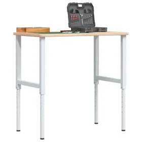 Banco de trabajo rectangular madera maciza 100x60x(71,5-98) cm by , Work tables - Ref: Foro24-3309700, Price: 132,64 €, Disco...