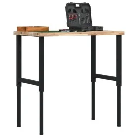 Banco de trabajo rectangular madera maciza 100x60x(73-99,5) cm by , Work tables - Ref: Foro24-3309691, Price: 152,76 €, Disco...