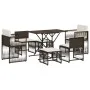 7-piece garden dining set with brown synthetic rattan cushions by , Garden sets - Ref: Foro24-369010, Price: 342,87 €, Discou...