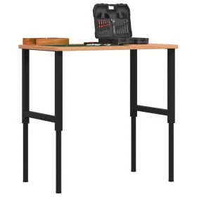 Rectangular solid wood workbench 100x60x(71.5-98) cm by , Work tables - Ref: Foro24-3309684, Price: 139,43 €, Discount: %