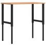 Rectangular solid wood workbench 100x60x(71.5-98) cm by , Work tables - Ref: Foro24-3309684, Price: 139,43 €, Discount: %