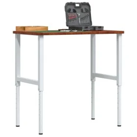 Rectangular solid wood workbench 100x60x(71.5-98) cm by , Work tables - Ref: Foro24-3309703, Price: 142,77 €, Discount: %