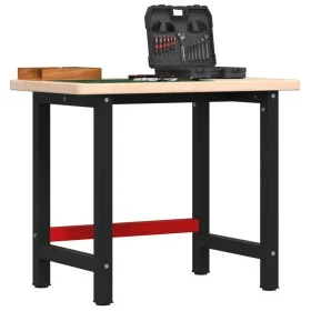 Banco de trabajo rectangular madera maciza roble 100x60x83 cm by , Work tables - Ref: Foro24-3309657, Price: 190,37 €, Discou...