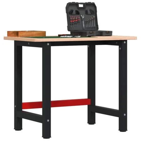Banco de trabajo rectangular madera maciza roble 100x60x81,5 cm by , Work tables - Ref: Foro24-3309660, Price: 158,11 €, Disc...