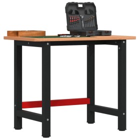 Banco de trabajo rectangular madera maciza roble 100x60x81,5 cm de , Mesas de trabajo - Ref: Foro24-3309662, Precio: 171,65 €...