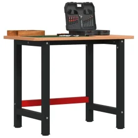 Rechteckiger Arbeitstisch aus massiver Eiche, 100x60x81,5 cm. von , Arbeitstische - Ref: Foro24-3309662, Preis: 168,24 €, Rab...