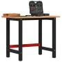 Banco de trabajo rectangular madera maciza roble 100x60x81,5 cm de , Mesas de trabajo - Ref: Foro24-3309662, Precio: 168,24 €...