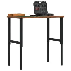 Banco de trabajo rectangular madera maciza 100x60x(71,5-98) cm by , Work tables - Ref: Foro24-3309681, Price: 142,91 €, Disco...