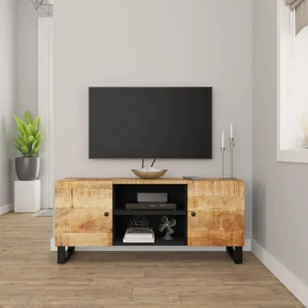 Solid mango wood TV stand 105x33x46 cm by , TV Furniture - Ref: Foro24-345220, Price: 124,82 €, Discount: %