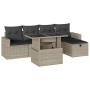 Gartensofagarnitur 6-teilig mit grauen Polstern aus synthetischem Rattan von , Gartensets - Ref: Foro24-3274812, Preis: 409,2...