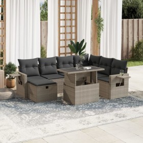 Set de sofás de jardín 8 pzas y cojines ratán sintético gris by , Garden sets - Ref: Foro24-3275002, Price: 595,03 €, Discoun...