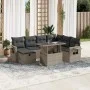 Set de sofás de jardín 8 pzas y cojines ratán sintético gris de , Conjuntos de jardín - Ref: Foro24-3275002, Precio: 595,61 €...