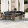 Set de sofás de jardín 8 pzas y cojines ratán sintético gris by , Garden sets - Ref: Foro24-3275002, Price: 595,03 €, Discoun...