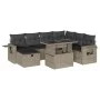 Set de sofás de jardín 8 pzas y cojines ratán sintético gris de , Conjuntos de jardín - Ref: Foro24-3275002, Precio: 595,61 €...