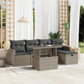 Set de sofás de jardín 6 pzas y cojines ratán sintético gris by , Garden sets - Ref: Foro24-3275132, Price: 455,64 €, Discoun...