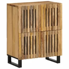 Aparador de madera maciza de mango rugosa 60x34x75 cm by , Lockers and storage cabinets - Ref: Foro24-377564, Price: 123,92 €...