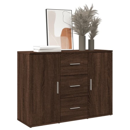 Aparador de madera de ingeniería marrón roble 90,5x29,5x65 cm by , Sideboards - Ref: Foro24-849880, Price: 95,42 €, Discount: %