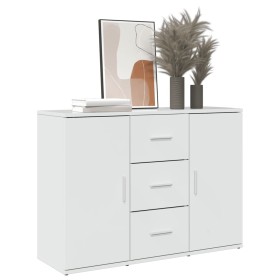 Aparador de madera de ingeniería blanco brillo 90,5x29,5x65 cm by , Sideboards - Ref: Foro24-849875, Price: 108,79 €, Discoun...