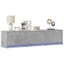 Mueble de TV LED madera ingeniería gris hormigón 165x34x40 cm de , Muebles TV - Ref: Foro24-852253, Precio: 92,52 €, Descuent...